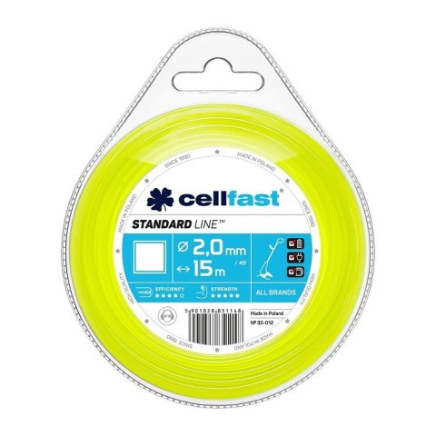 CELL-FAST ŻYŁKA DO WYKASZARKI KWADRAT 2.0MM 15M CELL-FAST ŻYŁKA DO WYKASZARKI KWADRAT 2.0MM 15M