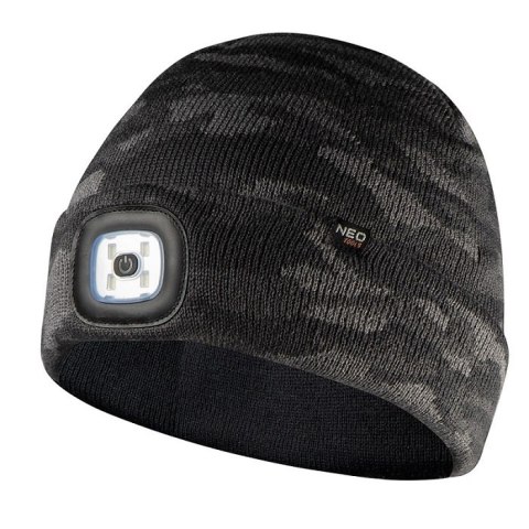 NEO CZAPKA Z LATARKĄ LED CAMO, DWUWARSTWOWA NEO CZAPKA Z LATARKĄ LED CAMO, DWUWARSTWOWA