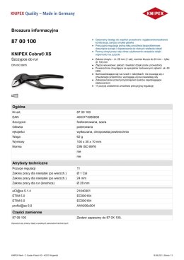 KNIPEX SZCZYPCE DO RUR COBRA 100MM