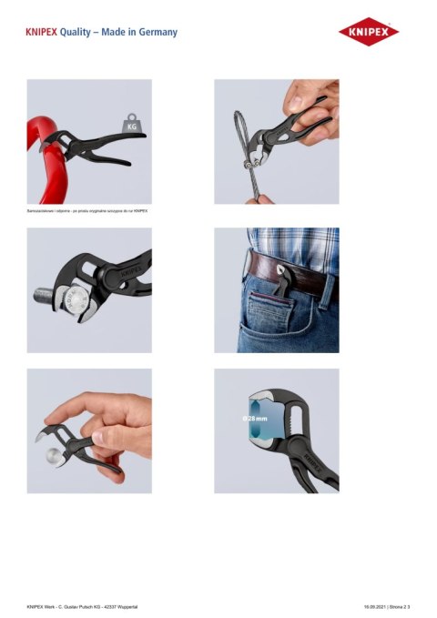KNIPEX SZCZYPCE DO RUR COBRA 100MM KNIPEX SZCZYPCE DO RUR COBRA 100MM