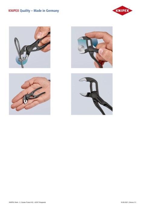 KNIPEX SZCZYPCE DO RUR COBRA 100MM KNIPEX SZCZYPCE DO RUR COBRA 100MM