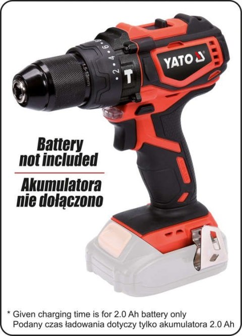 YATO WKRĘTARKA BEZSZCZOTKOWA 18V Z UDAREM BEZ AKUMULATORA YATO WKRĘTARKA BEZSZCZOTKOWA 18V Z UDAREM BEZ AKUMULATORA