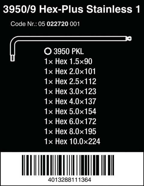 WERA ZESTAW KLUCZY IMBUSOWYCH TRZPIENIOWYCH Z KULKĄ HEX PLUS WERA ZESTAW KLUCZY IMBUSOWYCH TRZPIENIOWYCH Z KULKĄ HEX PLUS
