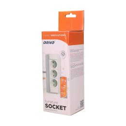 ORNO GNIAZDO MEBLOWE 3X2P+Z BIAŁO-SREBRNE