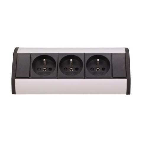 ORNO GNIAZDO MEBLOWE 3X2P+Z CZARNO-SREBRNE ORNO GNIAZDO MEBLOWE 3X2P+Z CZARNO-SREBRNE