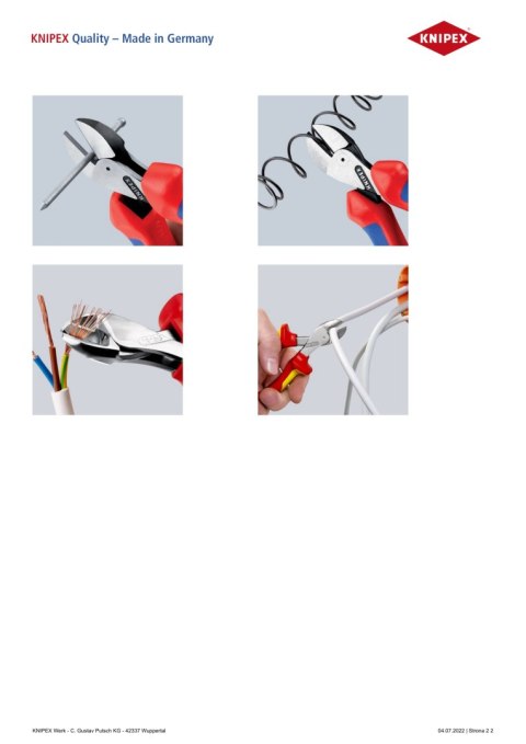 KNIPEX KOMPAKTOWE SZCZYPCE TNĄCE BOCZNE X-CUT 160MM KNIPEX KOMPAKTOWE SZCZYPCE TNĄCE BOCZNE X-CUT 160MM