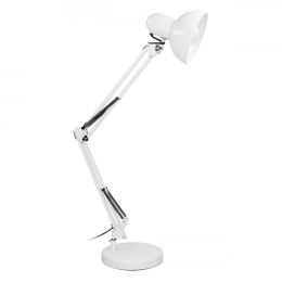 VIRONE LAMPA BIURKOWA DEON 60W E27 WYSOKA, STAL, BIAŁA