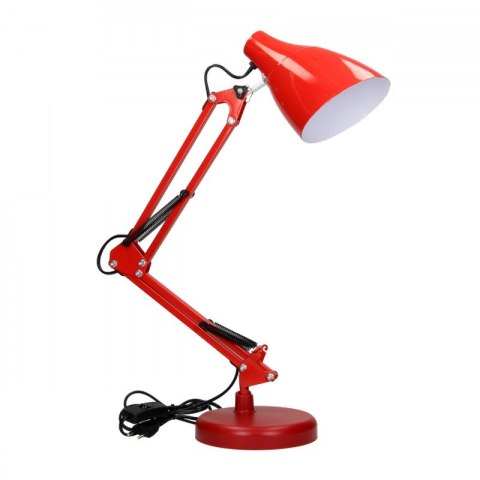 VIRONE LAMPA BIURKOWA DIAN 60W E27 STAL, CZERWONA VIRONE LAMPA BIURKOWA DIAN 60W E27 STAL, CZERWONA