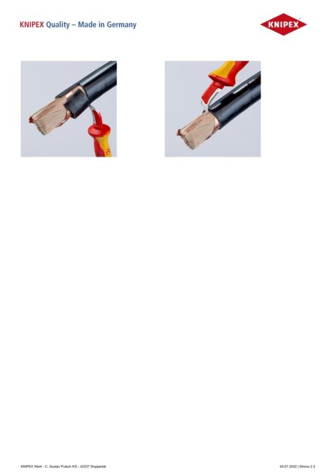 KNIPEX NÓŻ DO ŚCIĄGANIA IZOLACJI ZE STOPKĄ PROWADZĄCĄ 180MM KNIPEX NÓŻ DO ŚCIĄGANIA IZOLACJI ZE STOPKĄ PROWADZĄCĄ 180MM