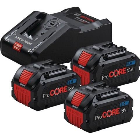 BOSCH ZESTAW STARTOWY PROCORE 18V 3*8.0AH + GAL18V-16 BOSCH ZESTAW STARTOWY PROCORE 18V 3*8.0AH + GAL18V-16
