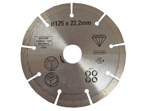STANLEY TARCZA DIAMENTOWA 125MM DO BETONU STANLEY TARCZA DIAMENTOWA 125MM DO BETONU