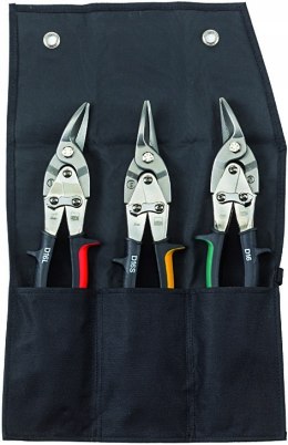 BESSEY ZESTAW NOŻYC KSZTAŁTOWYCH DO BLACHY, 3SZT. ETUI