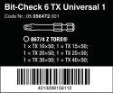 WERA ZESTAW BIT-CHECK 6 TX UNIVERSAL 1, 6CZ.