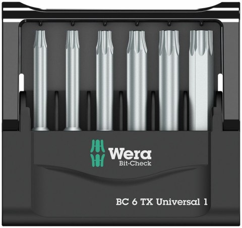 WERA ZESTAW BIT-CHECK 6 TX UNIVERSAL 1, 6CZ. WERA ZESTAW BIT-CHECK 6 TX UNIVERSAL 1, 6CZ.