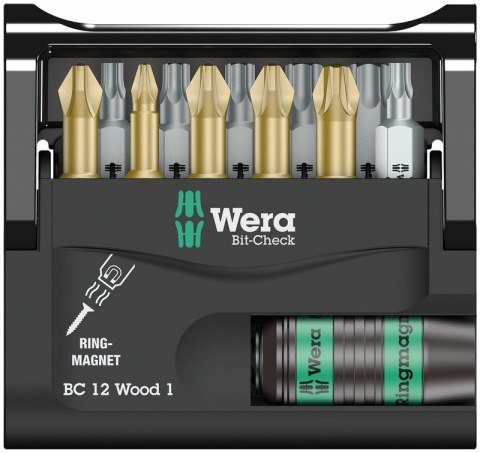 WERA ZESTAW BITÓW BIT-CHECK 12 WOOD 1, 12CZ. WERA ZESTAW BITÓW BIT-CHECK 12 WOOD 1, 12CZ.