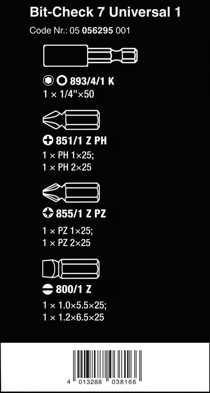 WERA ZESTAW BITÓW BIT-CHECK 7 UNIVERSAL 1, 7CZ. WERA ZESTAW BITÓW BIT-CHECK 7 UNIVERSAL 1, 7CZ.