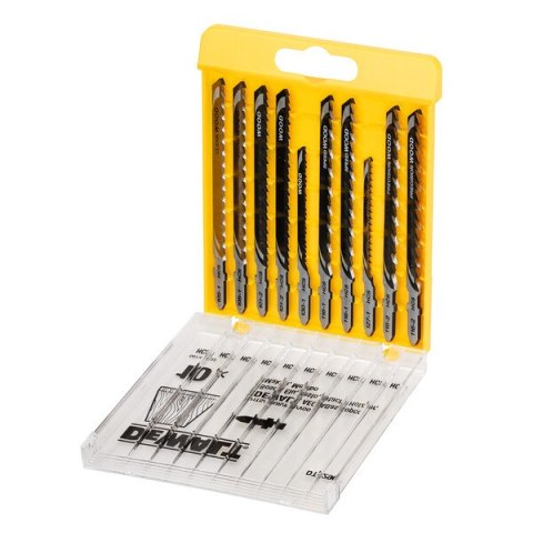 DEWALT ZESTAW BRZESZCZOTÓW DO WYRZYNARKI DO DREWNA 10SZT. DEWALT ZESTAW BRZESZCZOTÓW DO WYRZYNARKI DO DREWNA 10SZT.