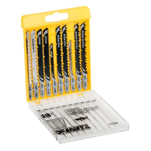 DEWALT ZESTAW BRZESZCZOTÓW DO WYRZYNARKI DO DREWNA 10SZT. DEWALT ZESTAW BRZESZCZOTÓW DO WYRZYNARKI DO DREWNA 10SZT.