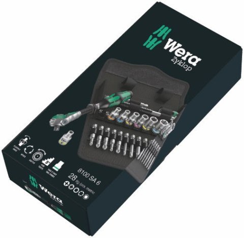 WERA ZESTAW KLUCZY NASADOWYCH ZYLKOP 1/4'' 5-13 MM,16 CZ. WERA ZESTAW KLUCZY NASADOWYCH ZYLKOP 1/4'' 5-13 MM,16 CZ.