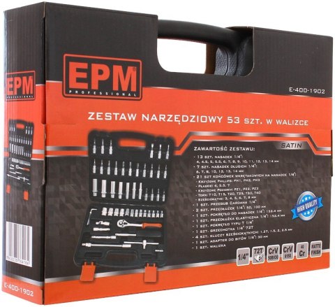 EPM ZESTAW NARZEDZIOWY 1/4'' 52 SZTUKI EPM ZESTAW NARZEDZIOWY 1/4'' 52 SZTUKI