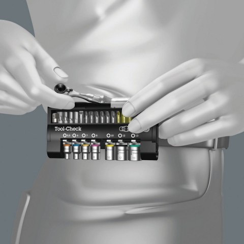 WERA ZESTAW TOOL-CHECK, GRZECHOTKA+GROTY+KLUCZE 38CZ. WERA ZESTAW TOOL-CHECK, GRZECHOTKA+GROTY+KLUCZE 38CZ.