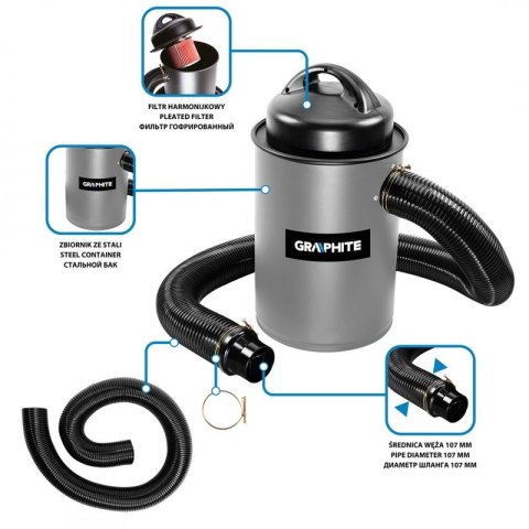 GRAPHITE ODCIĄG WIÓRÓW I TROCIN 1100W 50 L GRAPHITE ODCIĄG WIÓRÓW I TROCIN 1100W 50 L