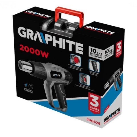 GRAPHITE OPALARKA 2000W, ZAKRES TEMPERATUR 50-550OC, 3 BIEGI ,WALIZKA GRAPHITE OPALARKA 2000W, ZAKRES TEMPERATUR 50-550OC, 3 BIEGI ,WALIZKA