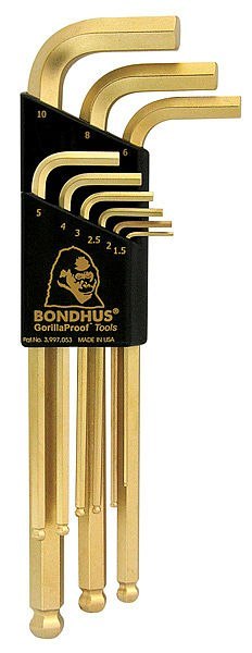 BONDHUS ZESTAW IMBUSÓW DŁUGICH Z KULKĄ 1.5-10MM,POKRYTE ZŁOTEM 9SZT. BONDHUS ZESTAW IMBUSÓW DŁUGICH Z KULKĄ 1.5-10MM,POKRYTE ZŁOTEM 9SZT.