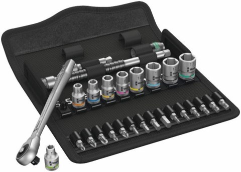 WERA ZESTAW KLUCZY NASADOWYCH 1/4'' ZYLKOP 5-13MM, 28 CZ. WERA ZESTAW KLUCZY NASADOWYCH 1/4'' ZYLKOP 5-13MM, 28 CZ.