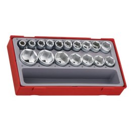 TENG TOOLS ZESTAW NASADEK 6-KĄTNYCH Z CHWYTEM KWADRATOWYM 1/2'',17CZ.