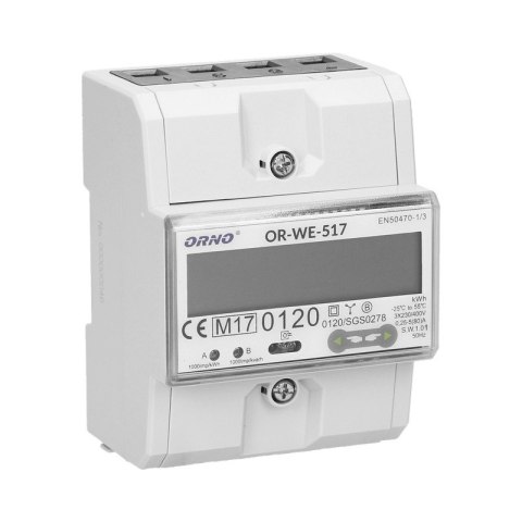 ORNO 3-FAZOWY LICZNIK ENERGII ELEKTRYCZNEJ 80A RS485 MID ORNO 3-FAZOWY LICZNIK ENERGII ELEKTRYCZNEJ 80A RS485 MID