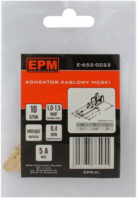 EPM KOŃCÓWKA WSUWANA 1-1.5MM 0 10 SZTUK EPM KOŃCÓWKA WSUWANA 1-1.5MM 0 10 SZTUK