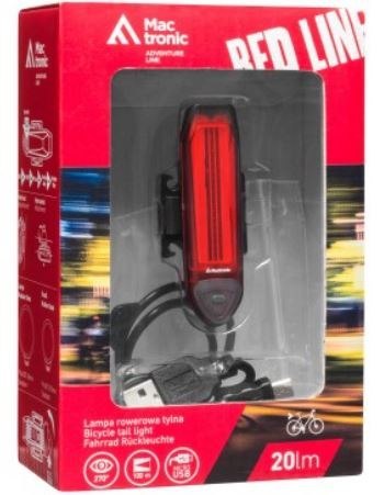 MACTRONIC LAMPA ROWEROWA TYLNA 20LM ŁADOWALNA MACTRONIC LAMPA ROWEROWA TYLNA 20LM ŁADOWALNA