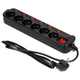ORNO LISTWA ZASILAJĄCA 'MULTISWITCH', 6X2P+Z, KABEL 3X1,0M CZARNY