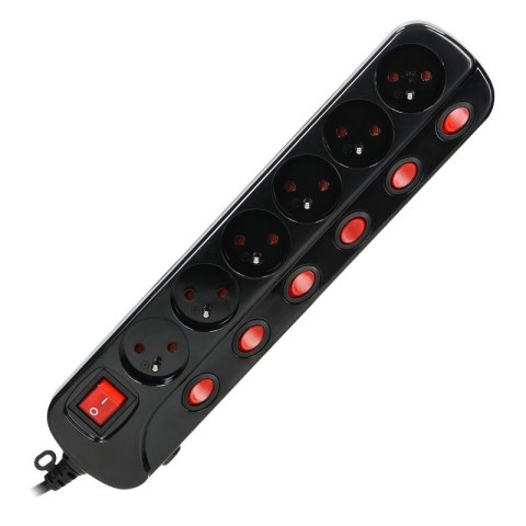 ORNO LISTWA ZASILAJĄCA 'MULTISWITCH', 6X2P+Z, KABEL 3X1,0M CZARNY ORNO LISTWA ZASILAJĄCA 'MULTISWITCH', 6X2P+Z, KABEL 3X1,0M CZARNY