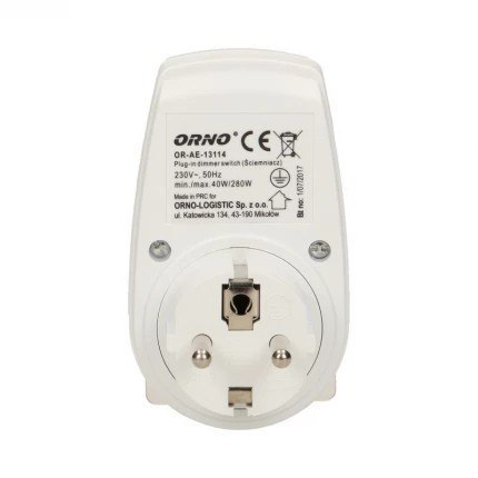 ORNO ŚCIEMNIACZ Z GNIAZDEM 2P+Z MAX 280W ORNO ŚCIEMNIACZ Z GNIAZDEM 2P+Z MAX 280W