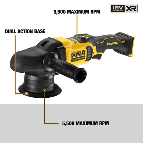 DEWALT POLERKA ROTACYJNO-MIMOŚRODOWA 18V XR 125MM 0*AH DEWALT POLERKA ROTACYJNO-MIMOŚRODOWA 18V XR 125MM 0*AH