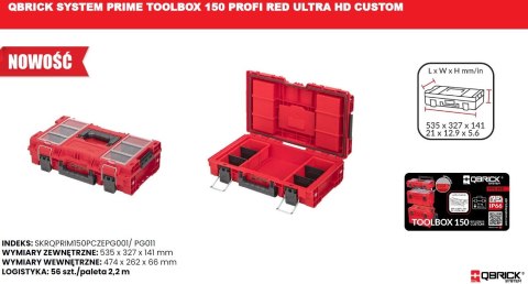 QBRICK SKRZYNKA NARZĘDZIOWA QBRICK SYSTEM PRIME TOOLBOX 150 PROFI QBRICK SKRZYNKA NARZĘDZIOWA QBRICK SYSTEM PRIME TOOLBOX 150 PROFI