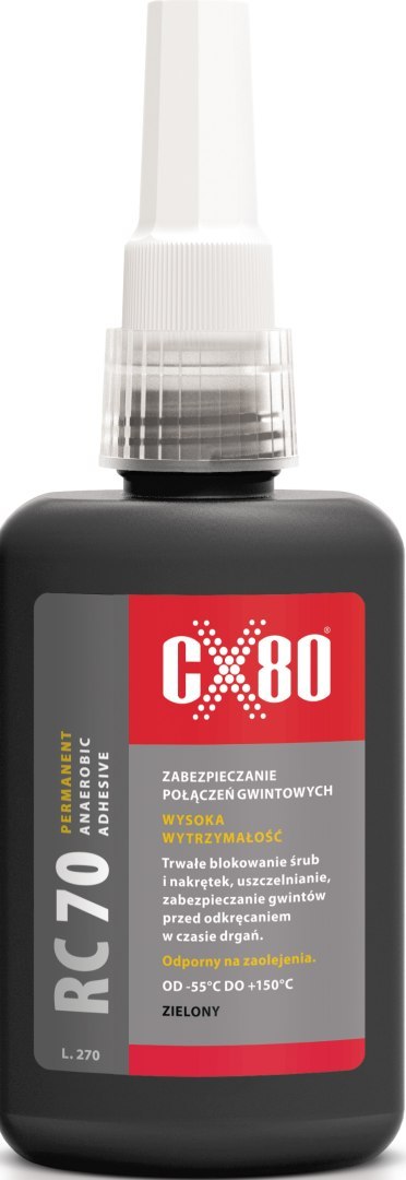 CX-80 KLEJ ANAEROBOWY DO ŚRUB O DUŻEJ SILE ŁĄCZENIA 50ML CX-80 KLEJ ANAEROBOWY DO ŚRUB O DUŻEJ SILE ŁĄCZENIA 50ML