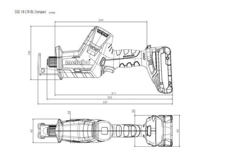 METABO PIŁA SZABLASTA AKUMULATOROWA SSE 18 LTX BL COMPACT METABO PIŁA SZABLASTA AKUMULATOROWA SSE 18 LTX BL COMPACT