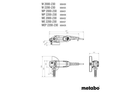 METABO SZLIFIERKA KĄTOWA 230MM WE 2000-230 METABO SZLIFIERKA KĄTOWA 230MM WE 2000-230