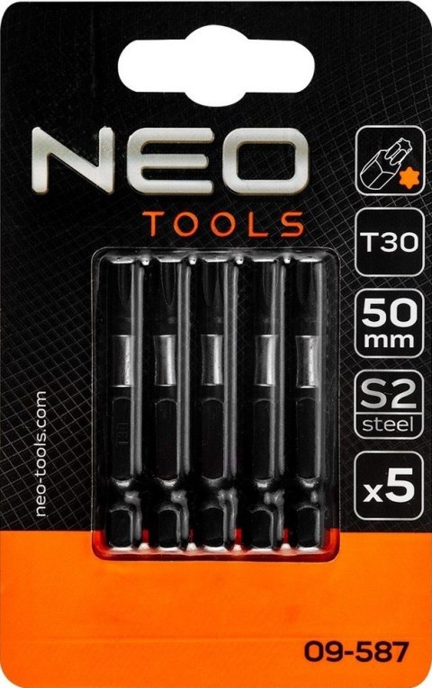 NEO ZESTAW BITÓW UDAROWYCH S2, 50 MM, T30, 5 SZT.. NEO ZESTAW BITÓW UDAROWYCH S2, 50 MM, T30, 5 SZT..