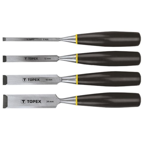 TOPEX DŁUTA KOMPLET 4-SZTUKOWY 6,12,18,24MM TOPEX DŁUTA KOMPLET 4-SZTUKOWY 6,12,18,24MM