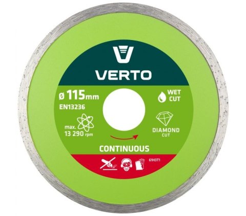 VERTO TARCZA DIAMENTOWA GŁADKA DO GLAZURY 115MM VERTO TARCZA DIAMENTOWA GŁADKA DO GLAZURY 115MM