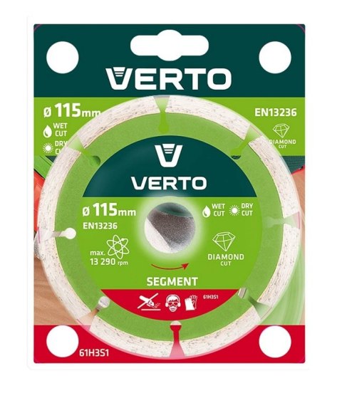 VERTO TARCZA DIAMENTOWA SEGMENTOWA 115MM VERTO TARCZA DIAMENTOWA SEGMENTOWA 115MM