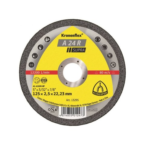 KLINGSPOR TARCZA PŁASKA A24R T1A 300*3.0*32 6807 KLINGSPOR TARCZA PŁASKA A24R T1A 300*3.0*32 6807