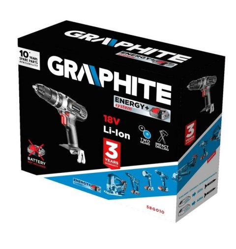 GRAPHITE WIERTARKO-WKRĘTARKA AKU.Z UDAREM ENERGY+18V LI 13MM BEZ AKU. GRAPHITE WIERTARKO-WKRĘTARKA AKU.Z UDAREM ENERGY+18V LI 13MM BEZ AKU.