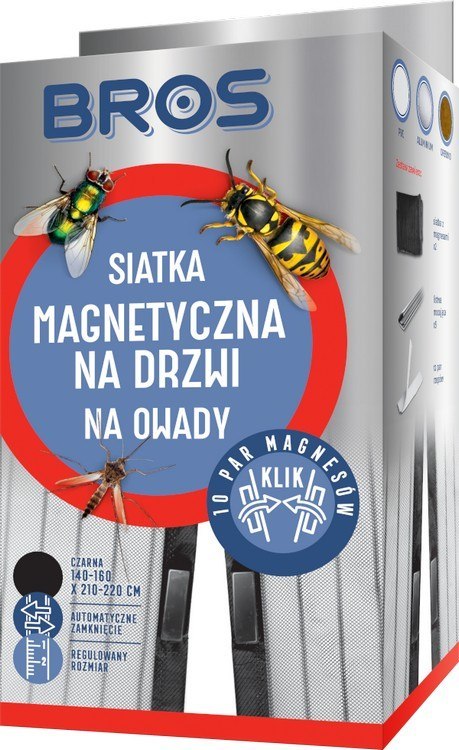 BROS BROS SIATKA MAGNETYCZNA NA DRZWI KLIK 100*220 CZARNA BROS BROS SIATKA MAGNETYCZNA NA DRZWI KLIK 100*220 CZARNA