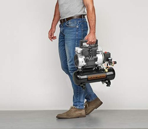 BLACK&DECKER KOMPRESOR BEZOLEJOWY SUPER SILENT 6L 8 BAR BLACK&DECKER KOMPRESOR BEZOLEJOWY SUPER SILENT 6L 8 BAR