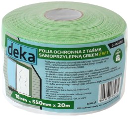 DEKA FOLIA OCHRONNA Z TAŚMĄ ZIELONĄ DO ZEWNĄTRZ 55CM*20M